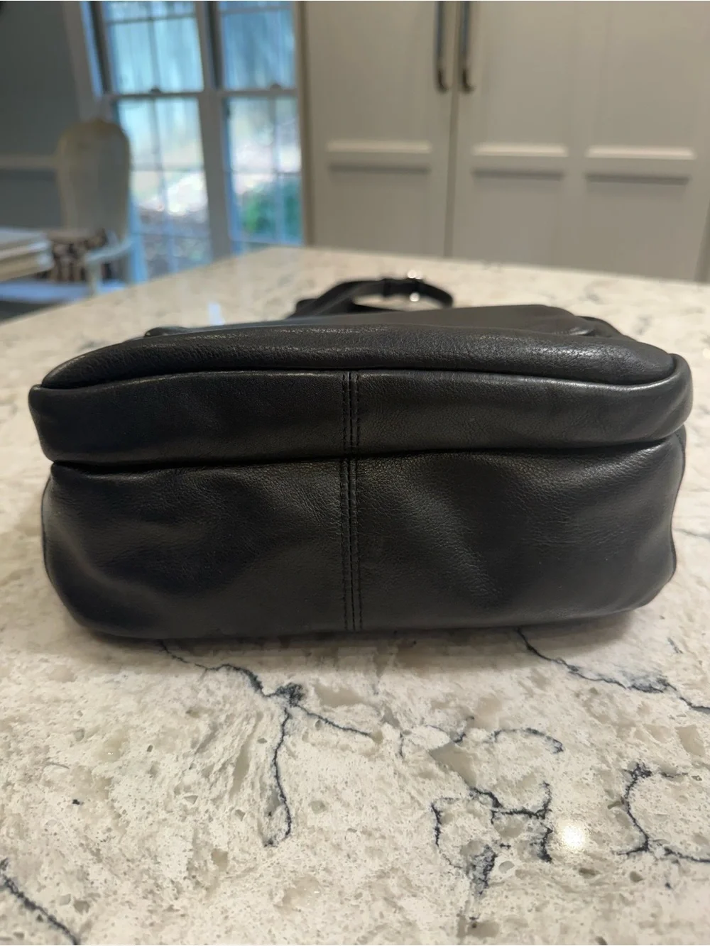 Wilsons Leather Vintage Black Pebbled Leather Hobo Classic Shoulder Bag